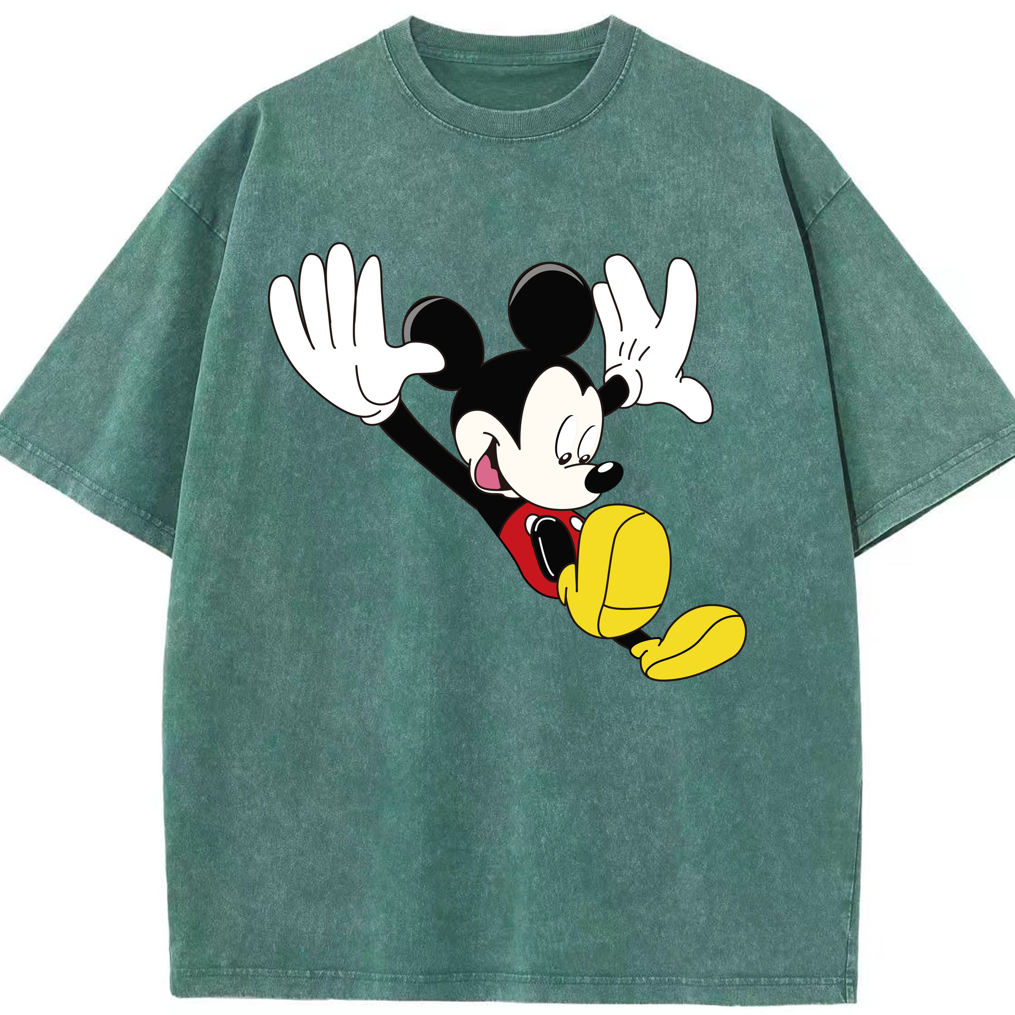 （画像用） ミッキーマウス Mickey Mouse 綿100% ヴィンテージ風 半袖Tシャツ（フロントプリント）